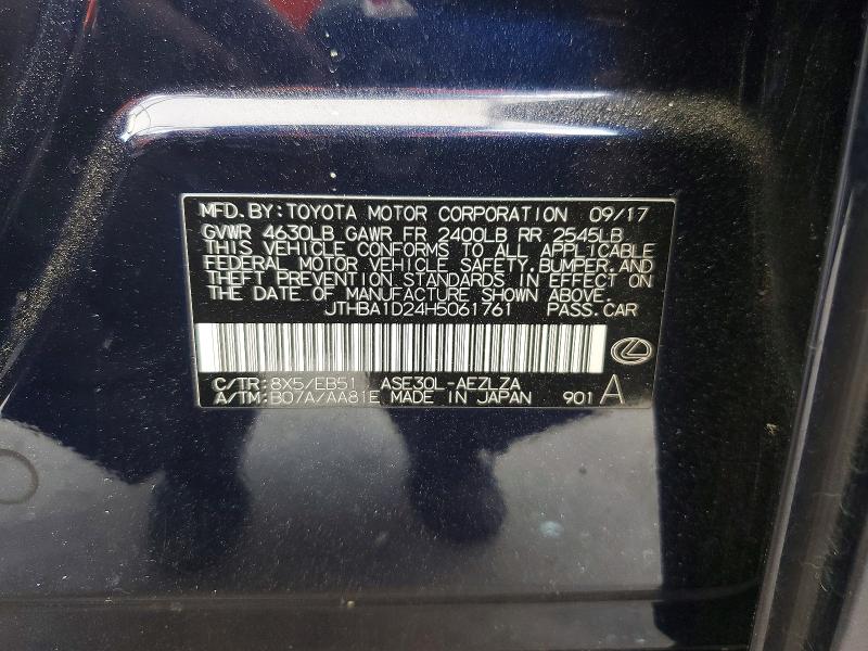 Aukcja sprzedaży 2017 Lexus Is 200t, vin: JTHBA1D24H5061761, numer aukcji: 46366716