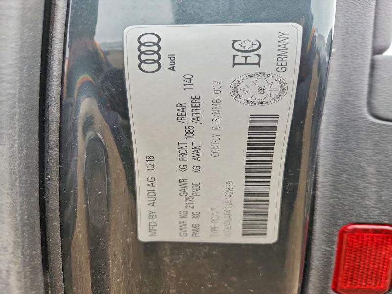 50528806 :رقم المزاد ، WAUANAF41JA142839 vin ، 2018 Audi A4 مزاد بيع