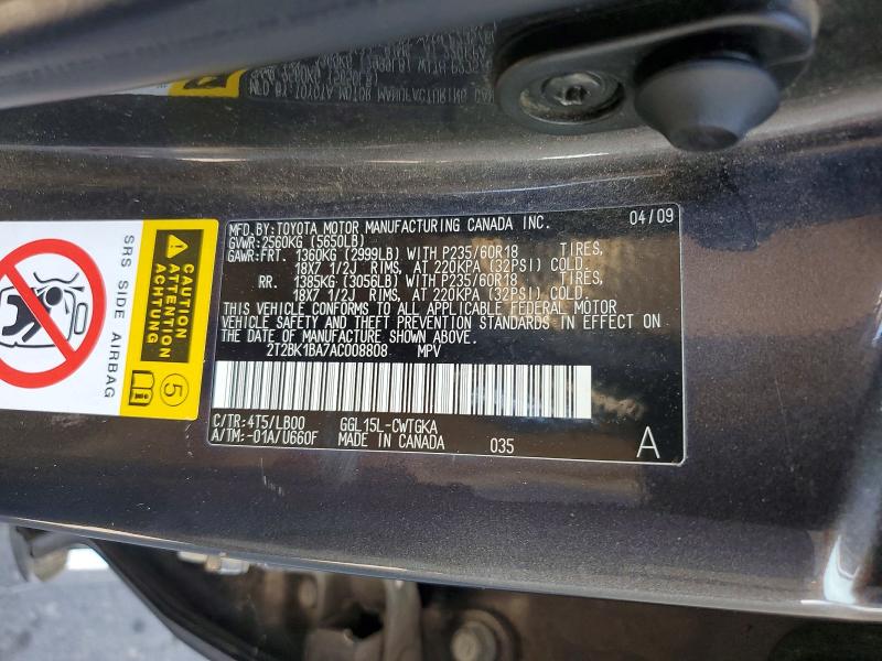 Продажа на аукционе авто 2010 Lexus Rx, vin: 2T2BK1BA7AC008808, номер лота: 41628906