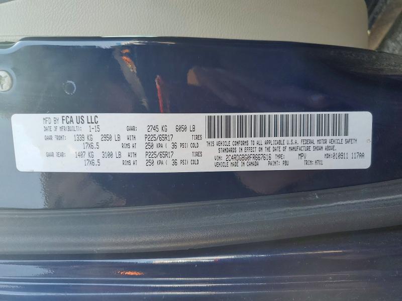 2015 Dodge Grand Caravan მანქანა იყიდება აუქციონზე, vin: 2C4RDGBG0FR667616, აუქციონის ნომერი: 47453336
