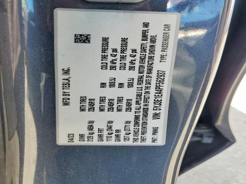 2023 Tesla Model 3 მანქანა იყიდება აუქციონზე, vin: 5YJ3E1EA4PF562937, აუქციონის ნომერი: 49686336