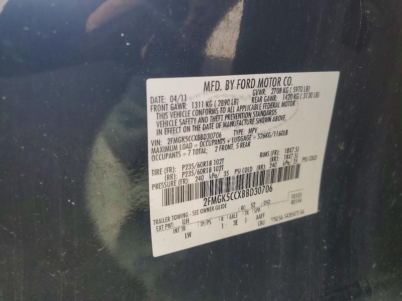 Aukcja sprzedaży 2011 Ford Flex, vin: 2FMGK5CCXBBD30706, numer aukcji: 51519106