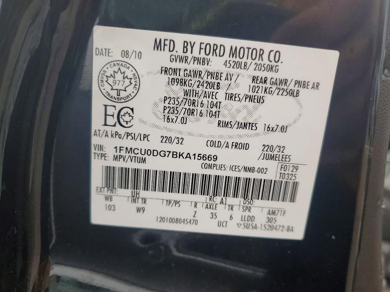 Aukcja sprzedaży 2011 Ford Escape, vin: 1FMCU0DG7BKA15669, numer aukcji: 49935736
