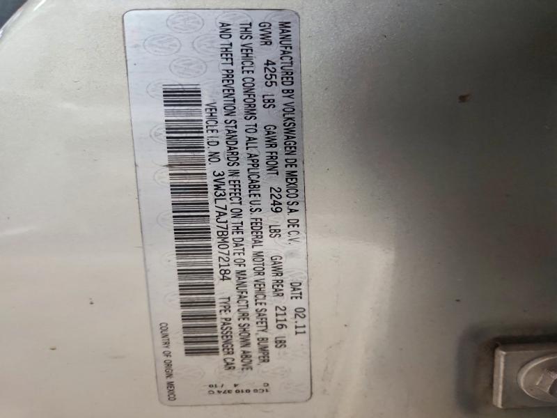 Продаж на аукціоні авто 2011 Volkswagen Jetta, vin: 3VW3L7AJ7BM072184, номер лоту: 48575526