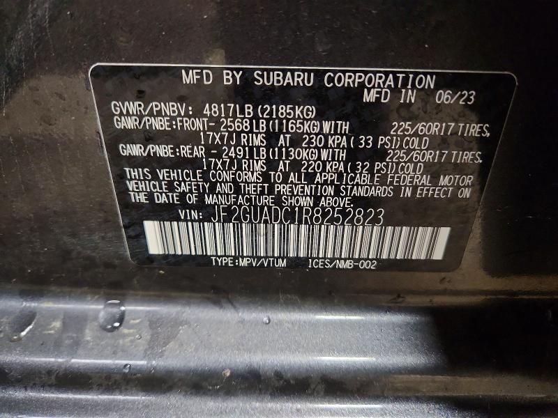 51259866 :رقم المزاد ، JF2GUADC1R8252823 vin ، 2024 Subaru Crosstrek مزاد بيع