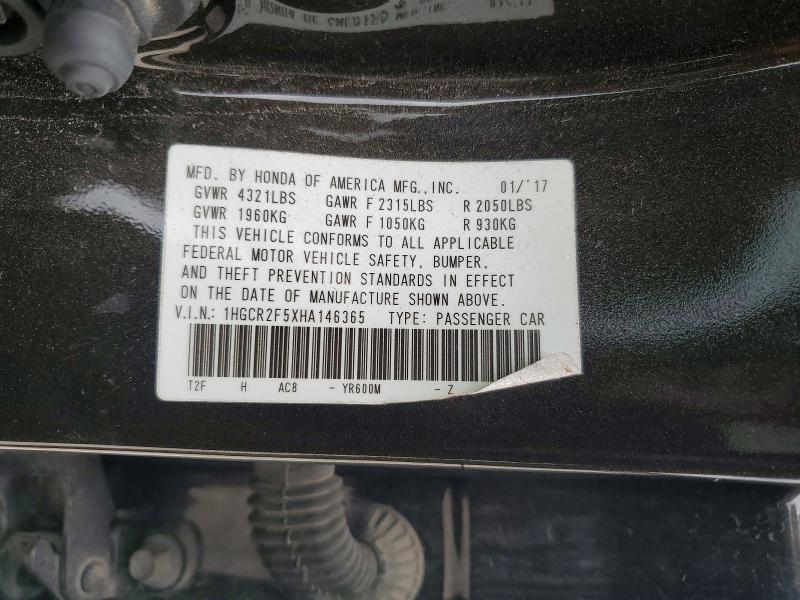 Продажа на аукционе авто 2017 Honda Accord, vin: 1HGCR2F5XHA146365, номер лота: 49607876