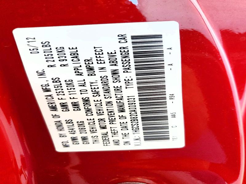 Aukcja sprzedaży 2012 Honda Accord, vin: 1HGCS2B82CA009031, numer aukcji: 50111636