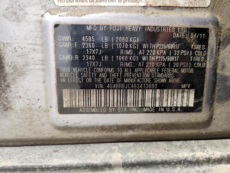 2011 Subaru Outback მანქანა იყიდება აუქციონზე, vin: 4S4BRBJC4B3413880, აუქციონის ნომერი: 50350006