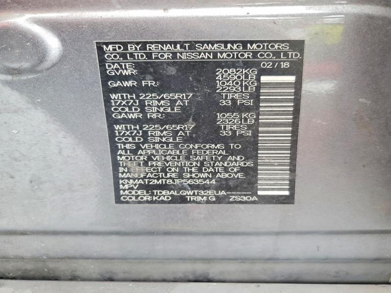48912226 :رقم المزاد ، KNMAT2MT8JP563544 vin ، 2018 Nissan Rogue مزاد بيع