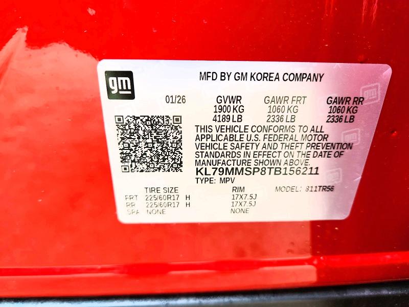 2026 Chevrolet Trailblazer მანქანა იყიდება აუქციონზე, vin: KL79MMSP8TB156211, აუქციონის ნომერი: 51128916