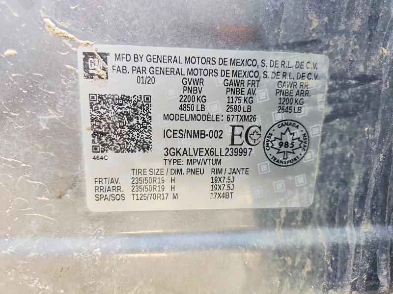 50470926 :رقم المزاد ، 3GKALVEX6LL239997 vin ، 2020 Gmc Terrain مزاد بيع