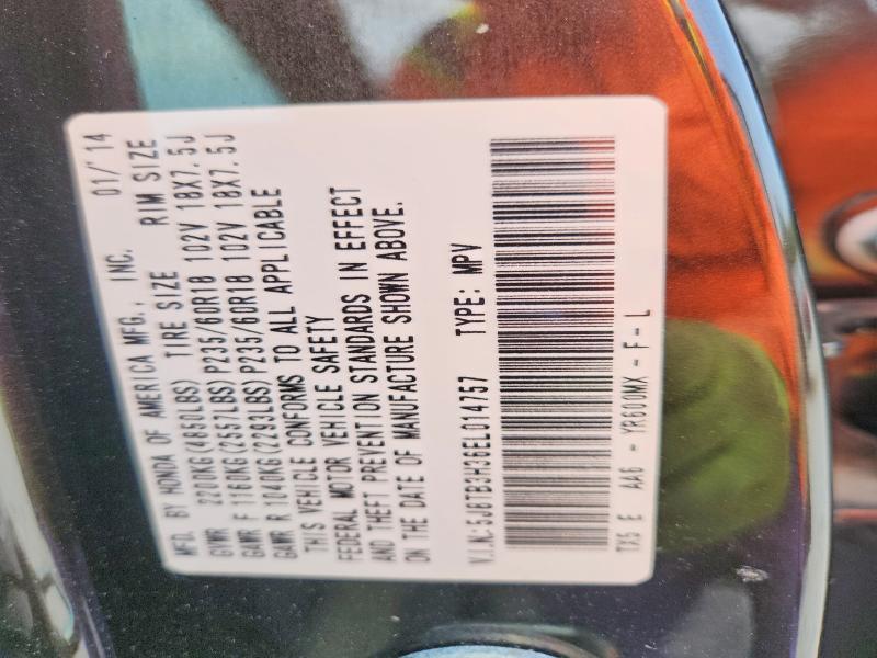48453946 :رقم المزاد ، 5J8TB3H36EL014757 vin ، 2014 Acura Rdx مزاد بيع