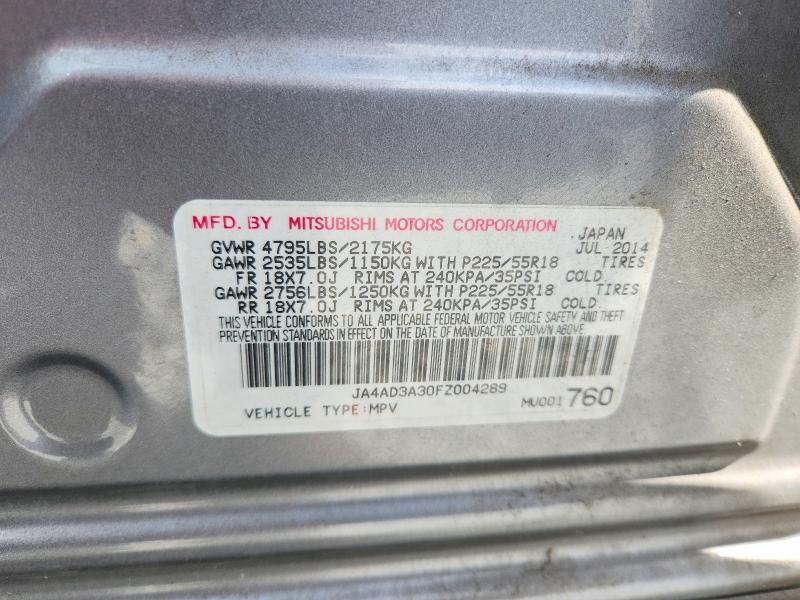 48536926 :رقم المزاد ، JA4AD3A30FZ004289 vin ، 2015 Mitsubishi Outlander مزاد بيع