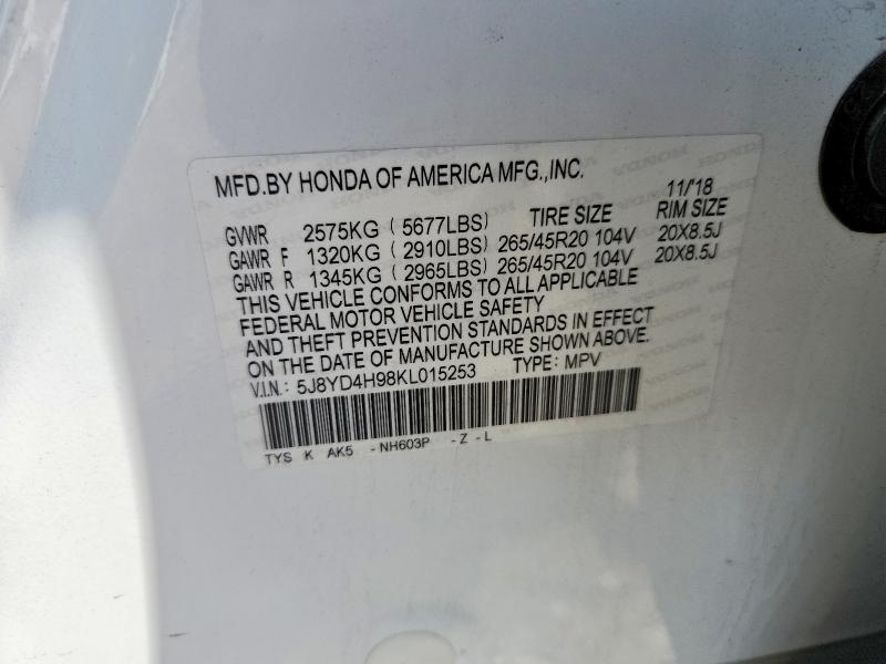 Aukcja sprzedaży 2019 Acura Mdx, vin: 5J8YD4H98KL015253, numer aukcji: 49277136