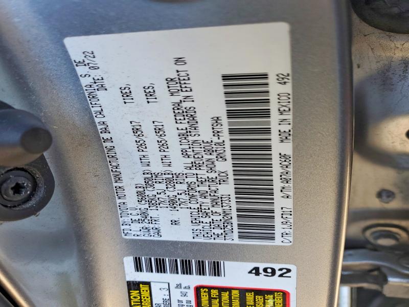 Продаж на аукціоні авто 2022 Toyota Tacoma, vin: 3TMDZ5BN2NM137331, номер лоту: 49043436