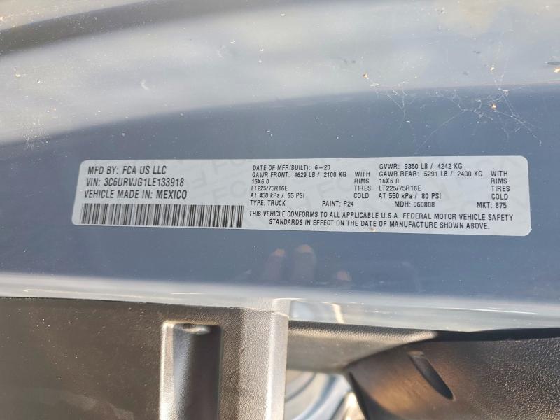 Продаж на аукціоні авто 2020 Ram Promaster 3500, vin: 3C6URVJG1LE133918, номер лоту: 48963306