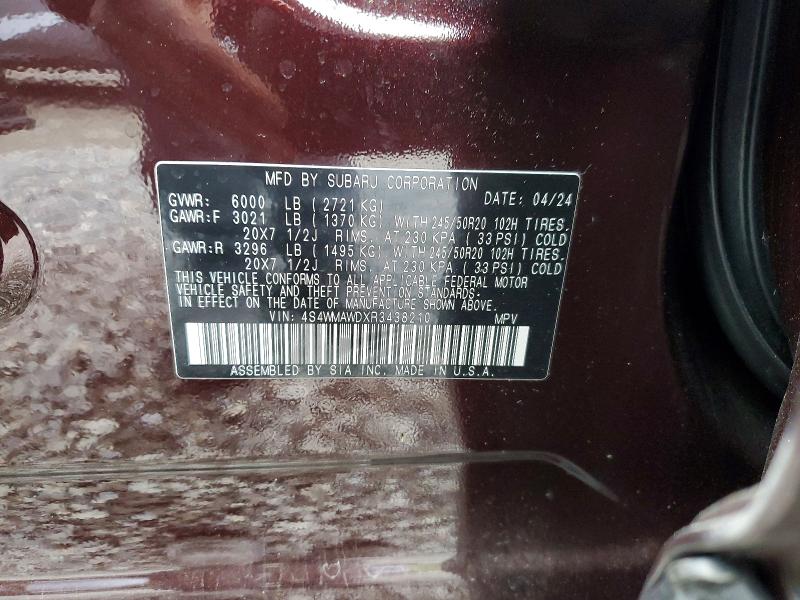 Aukcja sprzedaży 2024 Subaru Ascent, vin: 4S4WMAWDXR3438210, numer aukcji: 50525466