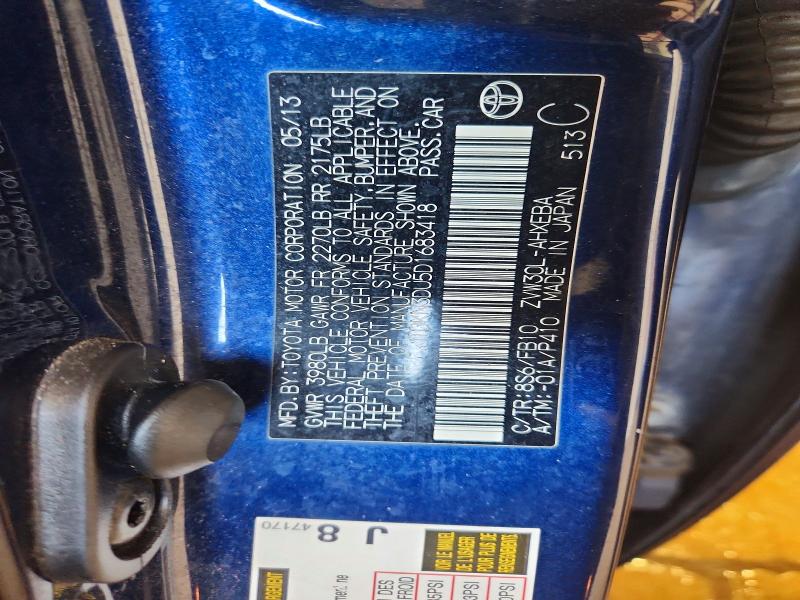 Aukcja sprzedaży 2013 Toyota Prius, vin: JTDKN3DU5D1683418, numer aukcji: 51123336