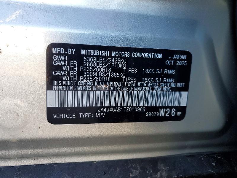 Aukcja sprzedaży 2026 Mitsubishi Outlander, vin: JA4J4UAB1TZ010966, numer aukcji: 48417996