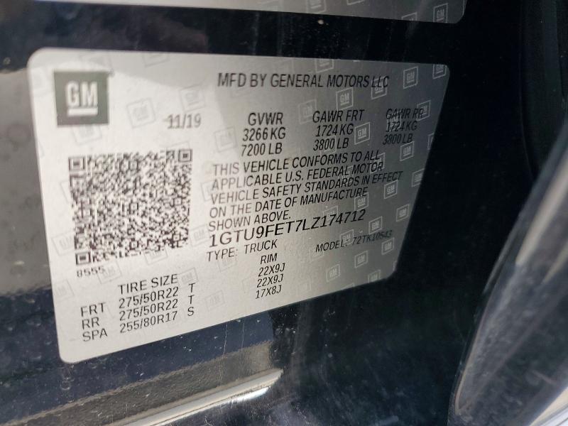 Продажа на аукционе авто 2020 Gmc Sierra, vin: 1GTU9FET7LZ174712, номер лота: 51030856
