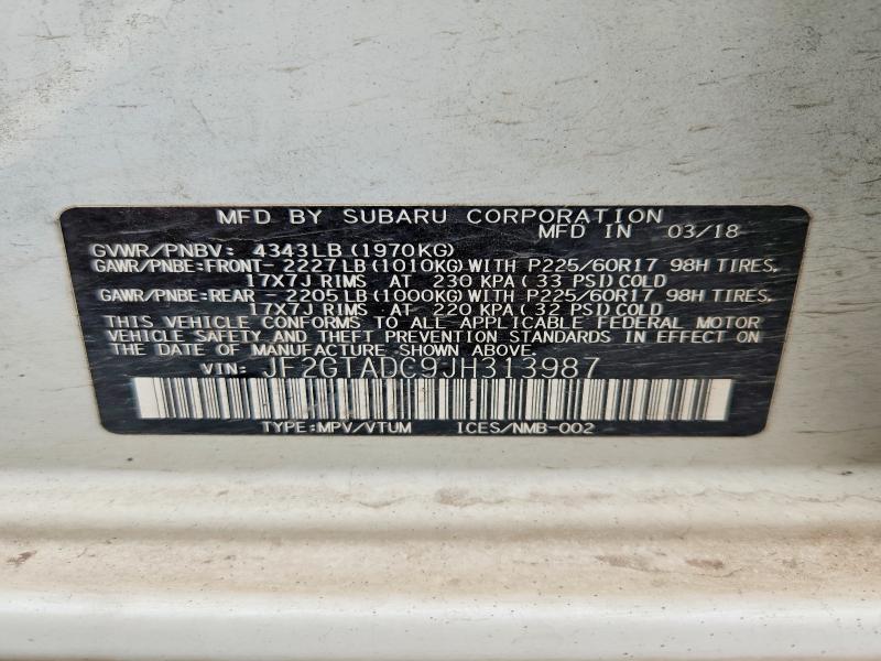 Продажа на аукционе авто 2018 Subaru Crosstrek, vin: JF2GTADC9JH313987, номер лота: 50260486