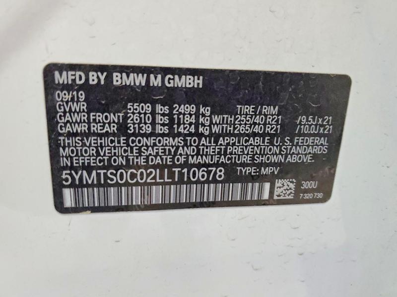 Продаж на аукціоні авто 2020 Bmw X3 M Competitio, vin: 5YMTS0C02LLT10678, номер лоту: 49050916