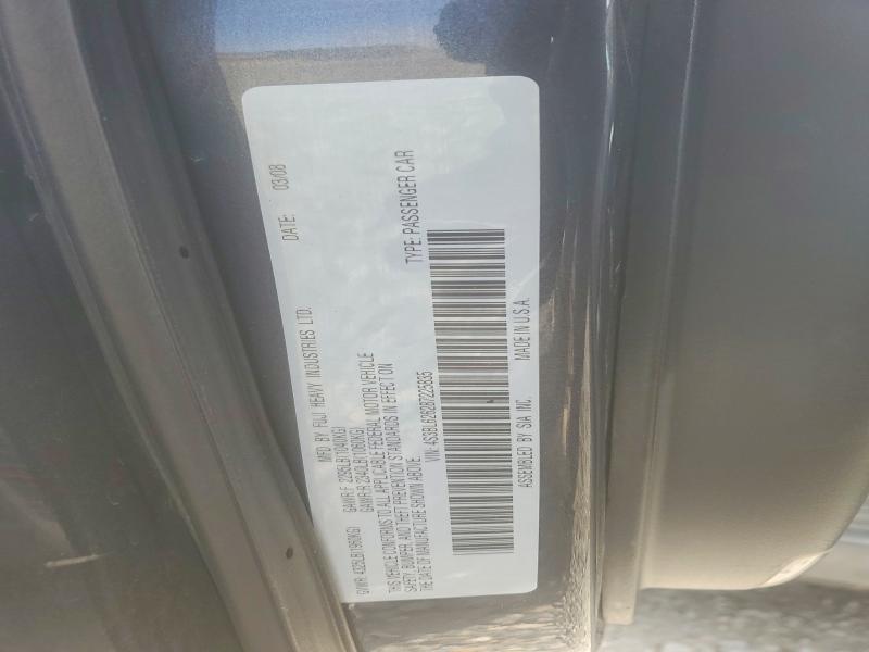 2008 Subaru Legacy მანქანა იყიდება აუქციონზე, vin: 4S3BL626287225835, აუქციონის ნომერი: 50519846