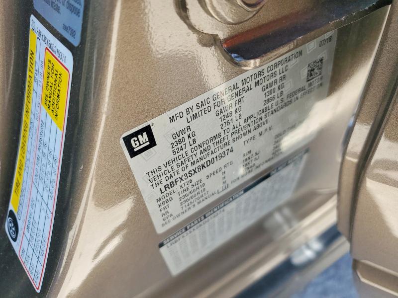 Aukcja sprzedaży 2019 Buick Envision, vin: LRBFX3SX8KD019374, numer aukcji: 50107836