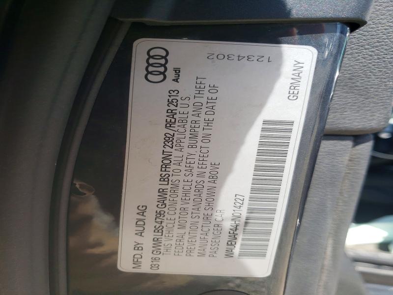 2017 Audi A4 მანქანა იყიდება აუქციონზე, vin: WAUENAF44HN014227, აუქციონის ნომერი: 47503466