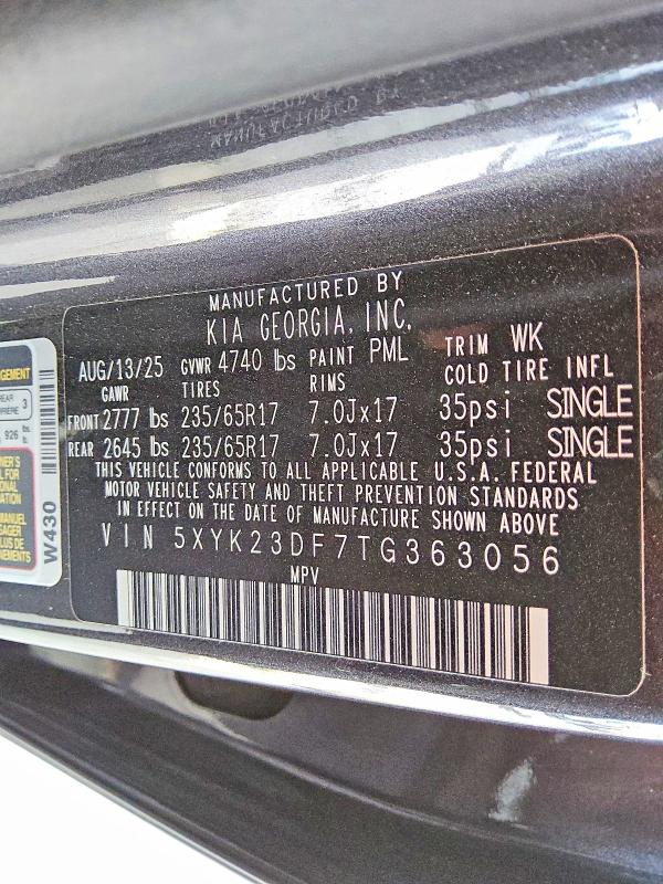 2026 Kia Sportage მანქანა იყიდება აუქციონზე, vin: 5XYK23DF7TG363056, აუქციონის ნომერი: 49676116