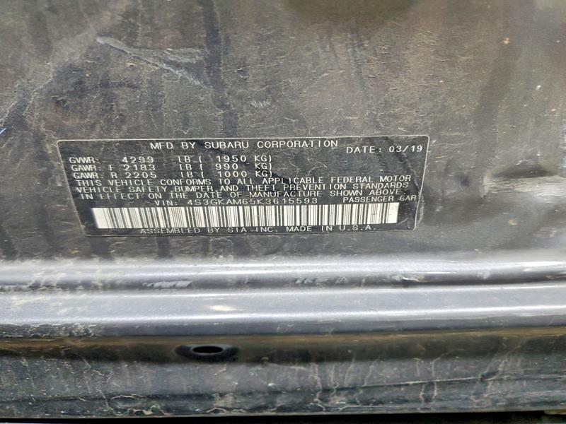 49318886 :رقم المزاد ، 4S3GKAM65K3615593 vin ، 2019 Subaru Impreza مزاد بيع