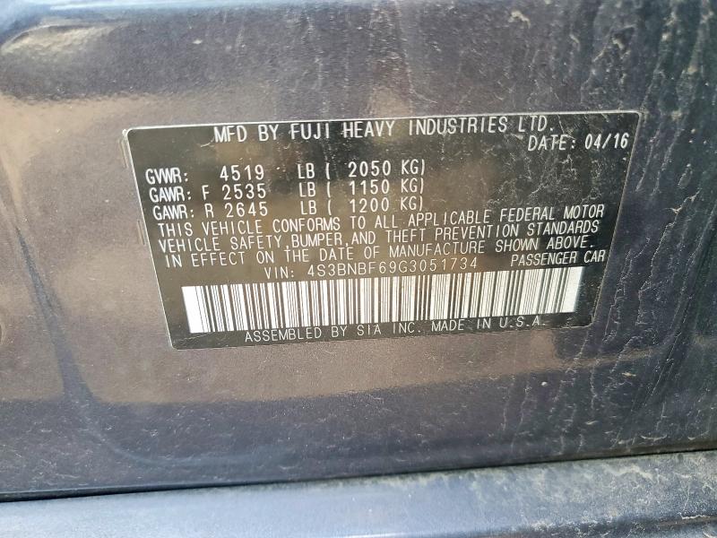 Aukcja sprzedaży 2016 Subaru Legacy, vin: 4S3BNBF69G3051734, numer aukcji: 50937666