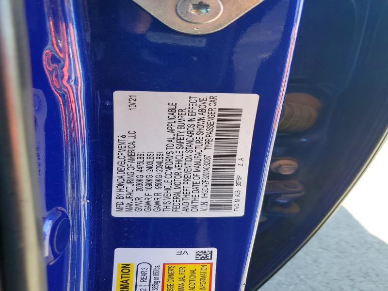 Aukcja sprzedaży 2021 Honda Accord, vin: 1HGCV2F32MA032087, numer aukcji: 46782906