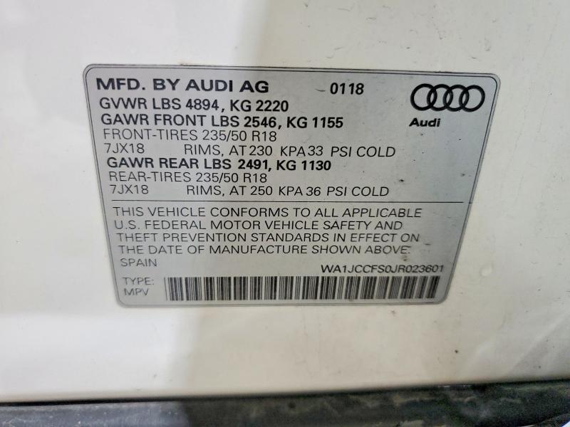 Продажа на аукционе авто 2018 Audi Q3, vin: WA1JCCFS0JR023601, номер лота: 48416566