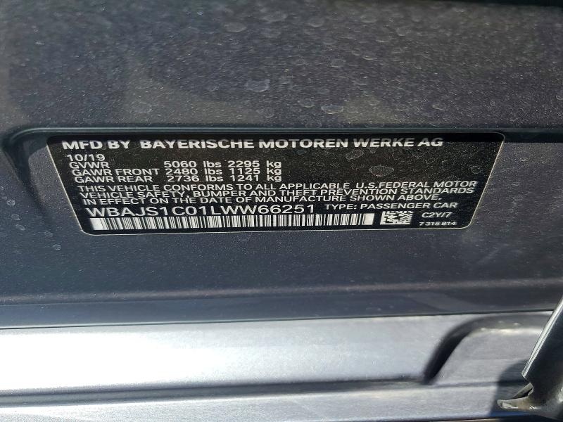 Aukcja sprzedaży 2020 Bmw 540, vin: WBAJS1C01LWW66251, numer aukcji: 49248606
