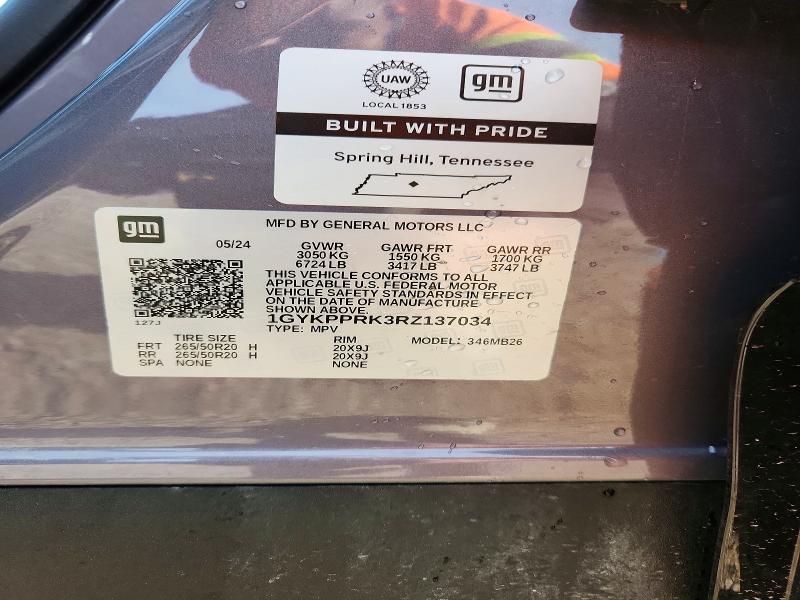 2024 Cadillac Lyriq მანქანა იყიდება აუქციონზე, vin: 1GYKPPRK3RZ137034, აუქციონის ნომერი: 51269636
