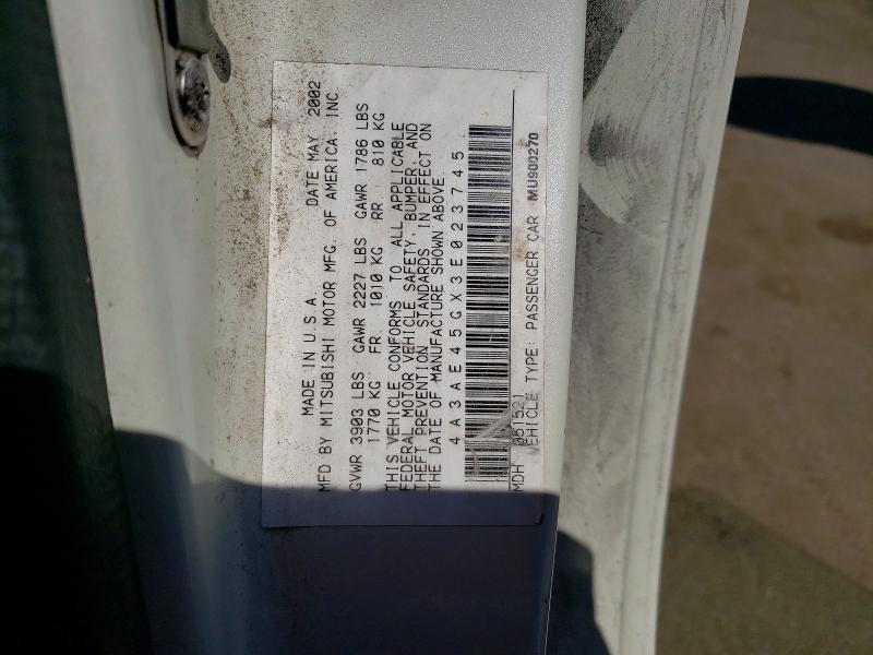 Продаж на аукціоні авто 2003 Mitsubishi Eclipse, vin: 4A3AE45GX3E023745, номер лоту: 50750006