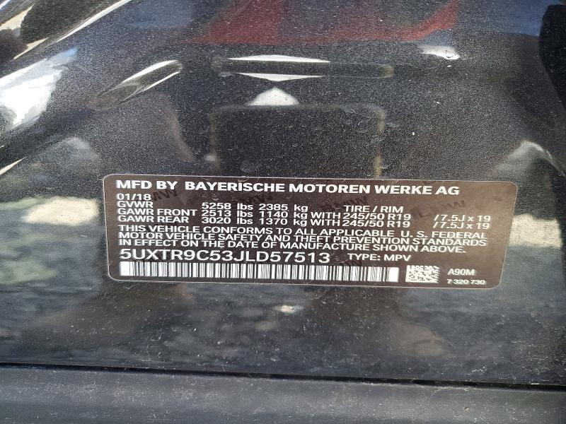 49720316 :رقم المزاد ، 5UXTR9C53JLD57513 vin ، 2018 Bmw X3 مزاد بيع
