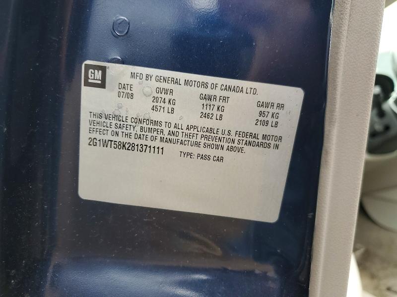Продаж на аукціоні авто 2008 Chevrolet Impala, vin: 2G1WT58K281371111, номер лоту: 48253776