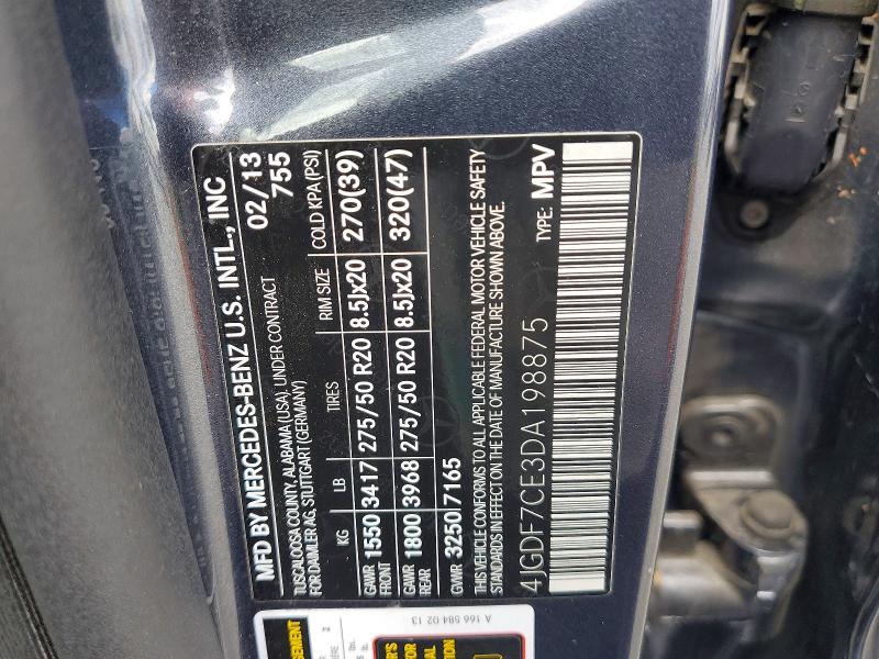 Продаж на аукціоні авто 2013 Mercedes-benz Gl, vin: 4JGDF7CE3DA198875, номер лоту: 50821646