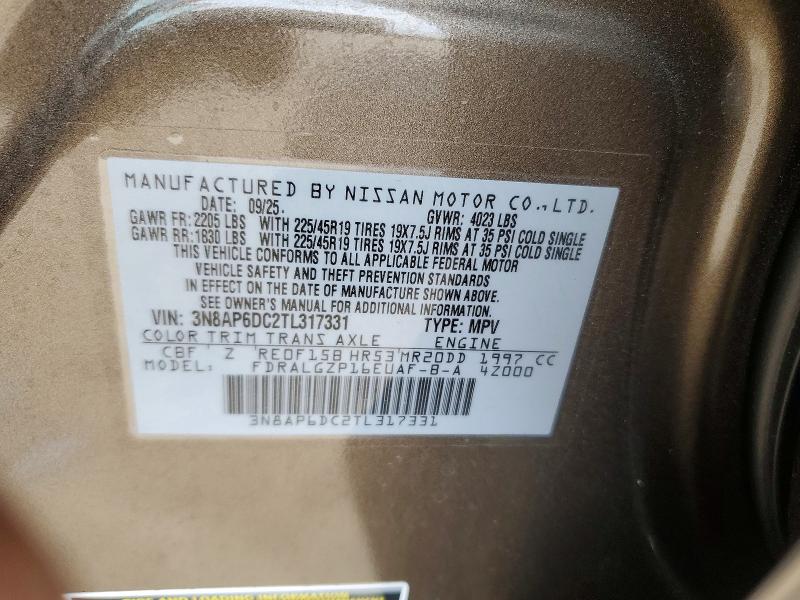 48701436 :رقم المزاد ، 3N8AP6DC2TL317331 vin ، 2026 Nissan Kicks مزاد بيع