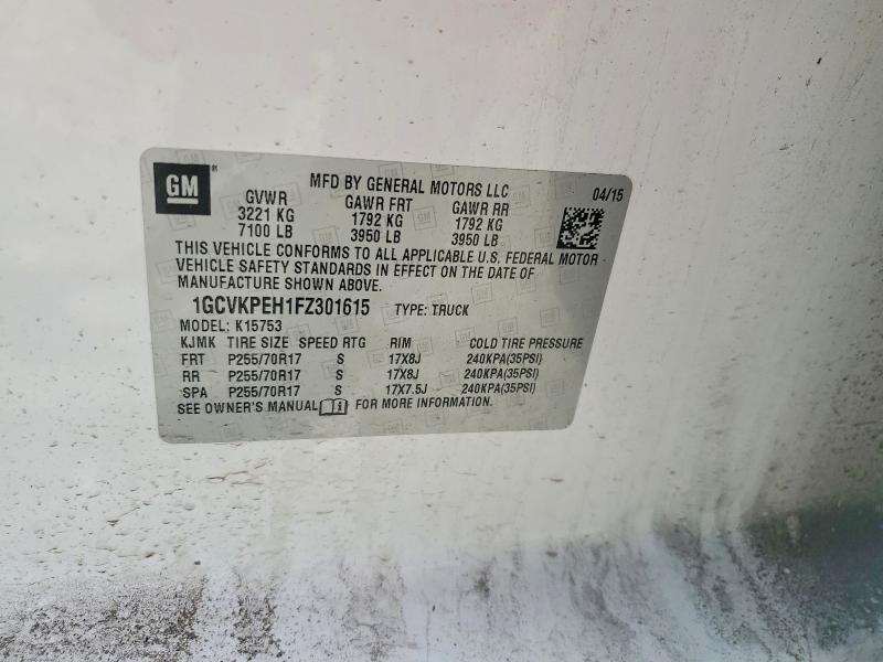 2015 Chevrolet Silverado მანქანა იყიდება აუქციონზე, vin: 1GCVKPEH1FZ301615, აუქციონის ნომერი: 53839966