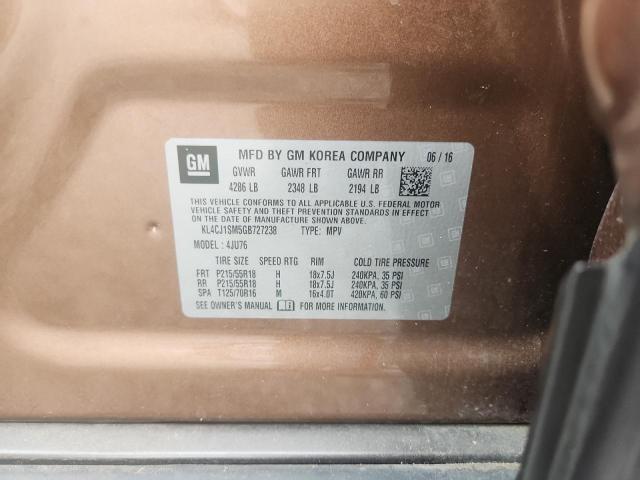 Продаж на аукціоні авто 2016 Buick Encore, vin: KL4CJ1SM5GB727238, номер лоту: 49114756