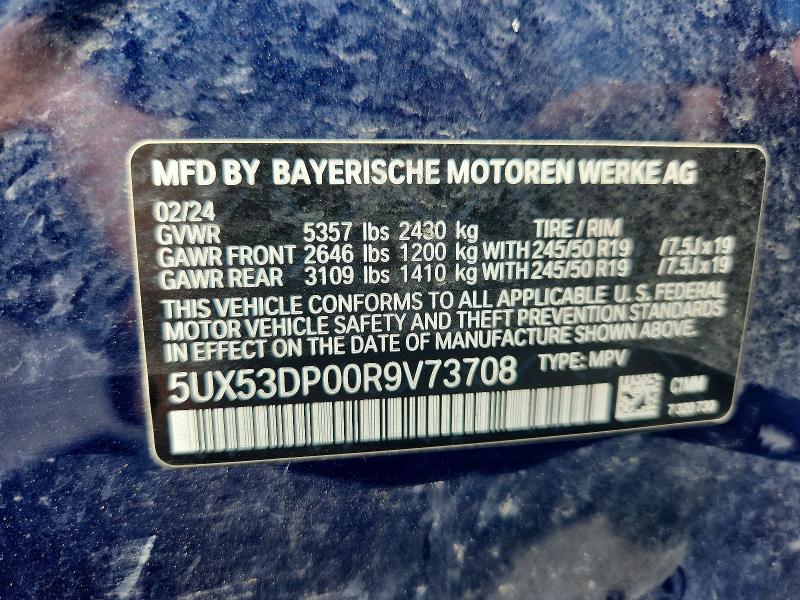 Aukcja sprzedaży 2024 Bmw X3, vin: 5UX53DP00R9V73708, numer aukcji: 51310266