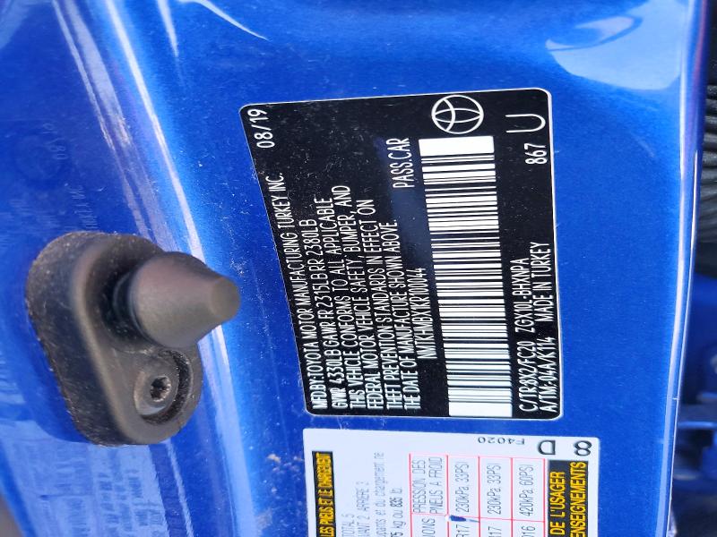 Auction sale of the 2019 Toyota C-hr, vin: NMTKHMBX1KR100044, lot number: 47274876