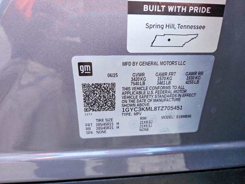 2026 Cadillac Vistiq მანქანა იყიდება აუქციონზე, vin: 1GYC3KML8TZ705451, აუქციონის ნომერი: 48827886
