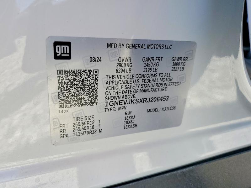 Aukcja sprzedaży 2024 Chevrolet Traverse, vin: 1GNEVJKSXRJ206453, numer aukcji: 50454986