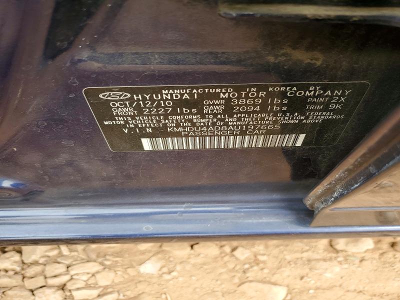 Auction sale of the 2010 Hyundai Elantra, vin: KMHDU4AD8AU197665, lot number: 48958006