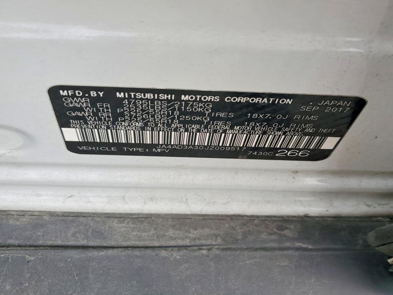 Продаж на аукціоні авто 2018 Mitsubishi Outlander, vin: JA4AD3A30JZ009517, номер лоту: 48707016