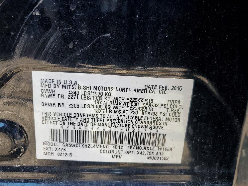 Aukcja sprzedaży 2015 Mitsubishi Outlander Sport, vin: 4A4AR4AW3FE025399, numer aukcji: 49075346